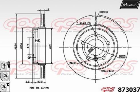 Maxtech 873037.6980 - Гальмівний диск autocars.com.ua