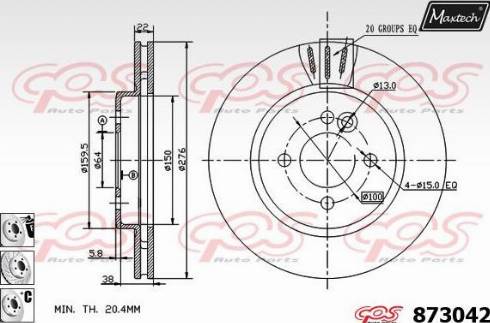 Maxtech 873042.6880 - Гальмівний диск autocars.com.ua