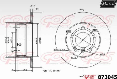 Maxtech 873045.0000 - Тормозной диск autodnr.net