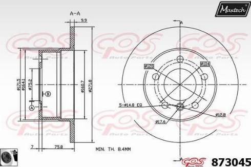 Maxtech 873045.0060 - Тормозной диск autodnr.net