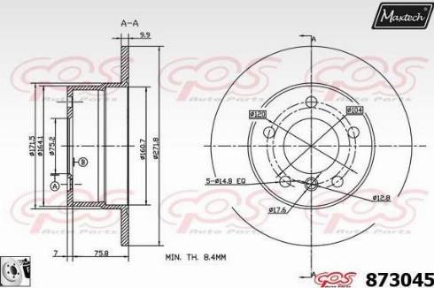 Maxtech 873045.0080 - Тормозной диск autodnr.net