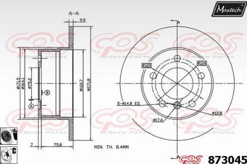 Maxtech 873045.6060 - Тормозной диск autodnr.net