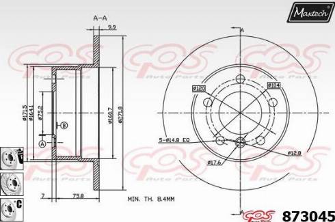 Maxtech 873045.6880 - Тормозной диск autodnr.net