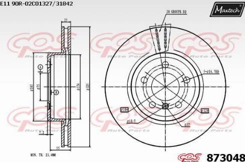 Maxtech 873048.0000 - Гальмівний диск autocars.com.ua