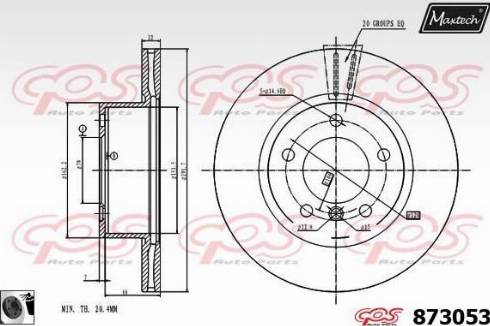 Maxtech 873053.0060 - Гальмівний диск autocars.com.ua