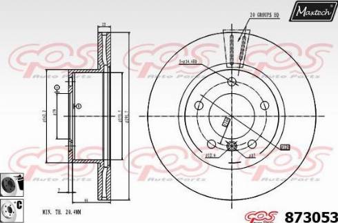 Maxtech 873053.6060 - Гальмівний диск autocars.com.ua