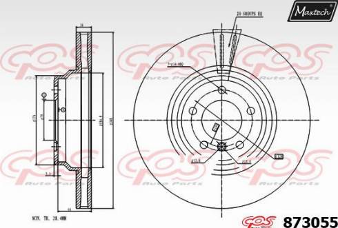 Maxtech 873055.0000 - Гальмівний диск autocars.com.ua