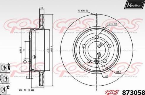 Maxtech 873058.6880 - Гальмівний диск autocars.com.ua