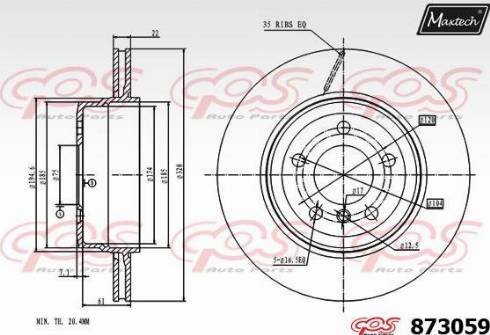 Maxtech 873059.0000 - Тормозной диск autodnr.net