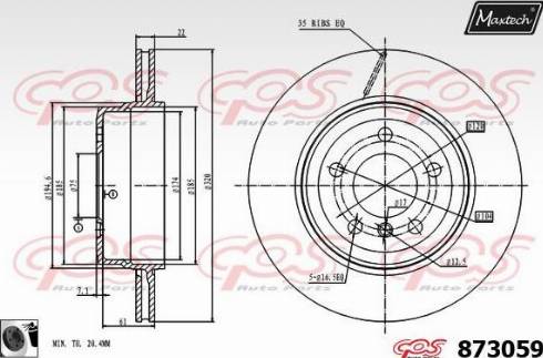 Maxtech 873059.0060 - Тормозной диск autodnr.net