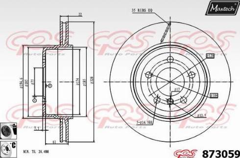 Maxtech 873059.6060 - Тормозной диск autodnr.net