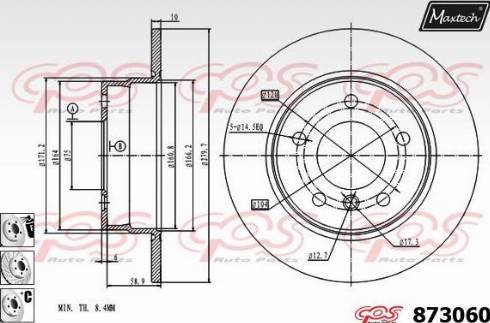 Maxtech 873060.6880 - Гальмівний диск autocars.com.ua