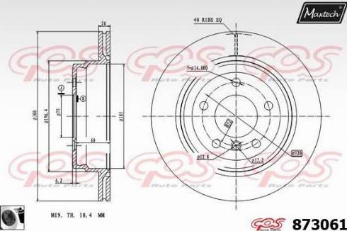 Maxtech 873061.0060 - Гальмівний диск autocars.com.ua