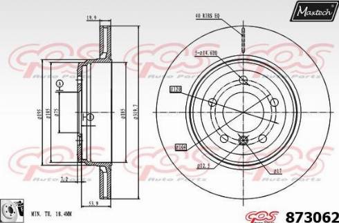 Maxtech 873062.0080 - Гальмівний диск autocars.com.ua