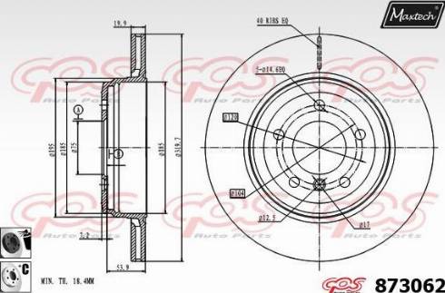 Maxtech 873062.6060 - Гальмівний диск autocars.com.ua