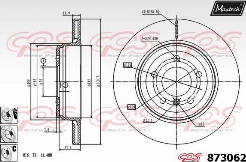 Maxtech 873062.6980 - Гальмівний диск autocars.com.ua