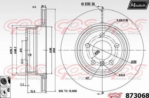 Maxtech 873068.6060 - Гальмівний диск autocars.com.ua