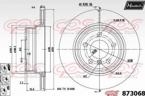 Maxtech 873068.6880 - Гальмівний диск autocars.com.ua