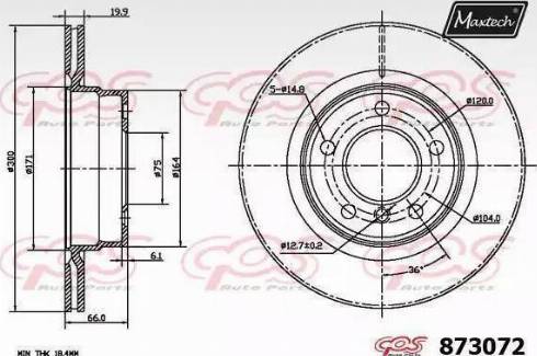 Maxtech 873072.6980 - Гальмівний диск autocars.com.ua