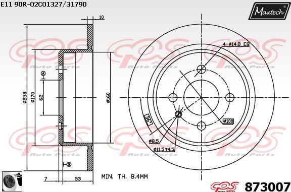 Maxtech 873072 - Гальмівний диск autocars.com.ua