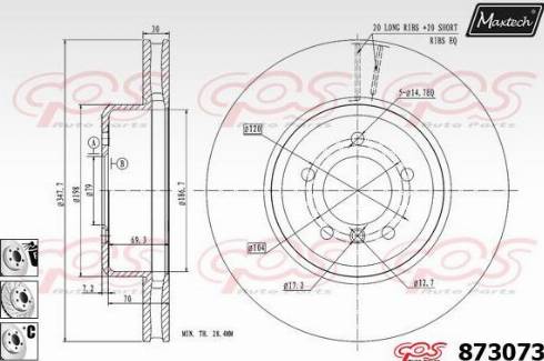 Maxtech 873073.6980 - Гальмівний диск autocars.com.ua