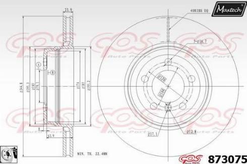 Maxtech 873075.0080 - Гальмівний диск autocars.com.ua