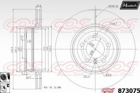 Maxtech 873075.6060 - Гальмівний диск autocars.com.ua