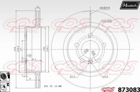 Maxtech 873083.6060 - Гальмівний диск autocars.com.ua