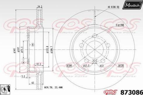 Maxtech 873086.0080 - Гальмівний диск autocars.com.ua