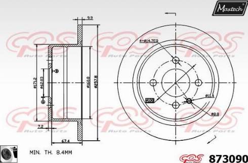 Maxtech 873090.0060 - Гальмівний диск autocars.com.ua