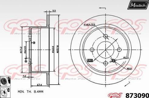 Maxtech 873090.6060 - Гальмівний диск autocars.com.ua