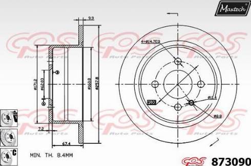 Maxtech 873090.6880 - Гальмівний диск autocars.com.ua