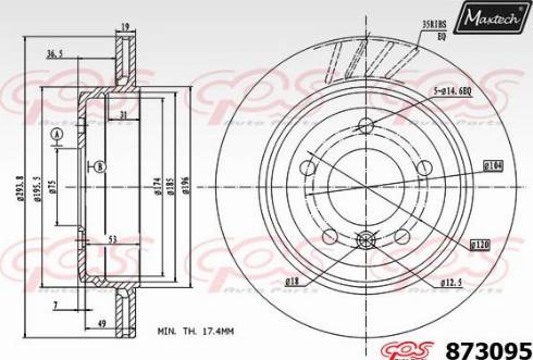 Maxtech 873095.0000 - Тормозной диск autodnr.net