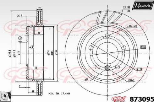 Maxtech 873095.0080 - Тормозной диск autodnr.net