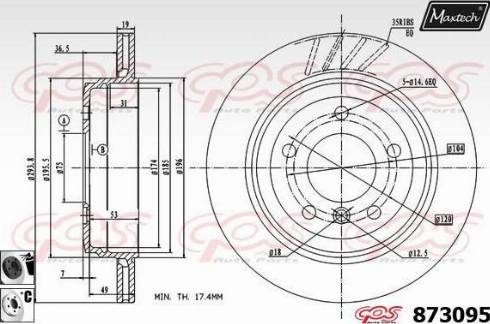 Maxtech 873095.6060 - Тормозной диск autodnr.net