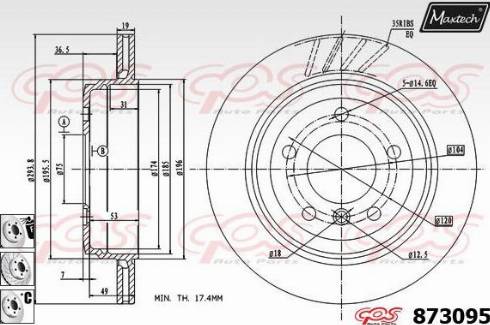 Maxtech 873095.6880 - Тормозной диск autodnr.net