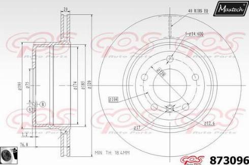 Maxtech 873096.0060 - Гальмівний диск autocars.com.ua