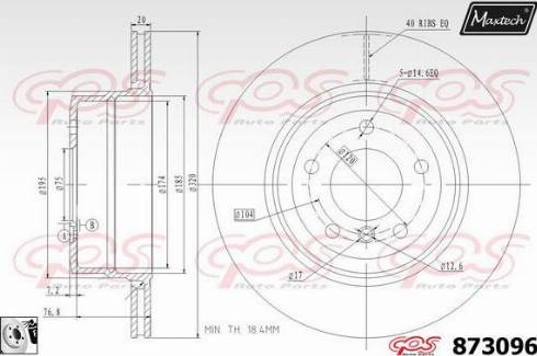 Maxtech 873096.0080 - Гальмівний диск autocars.com.ua