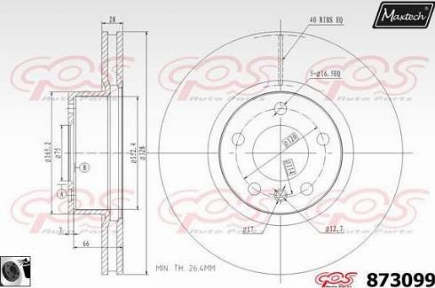 Maxtech 873099.0060 - Гальмівний диск autocars.com.ua