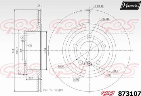 Maxtech 873107.0000 - Гальмівний диск autocars.com.ua