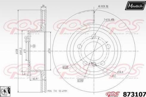 Maxtech 873107.0080 - Гальмівний диск autocars.com.ua