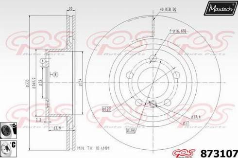 Maxtech 873107.6060 - Гальмівний диск autocars.com.ua