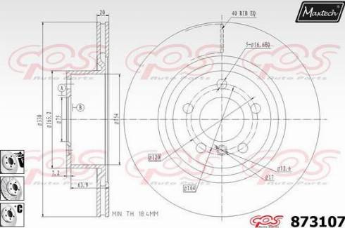 Maxtech 873107.6880 - Гальмівний диск autocars.com.ua