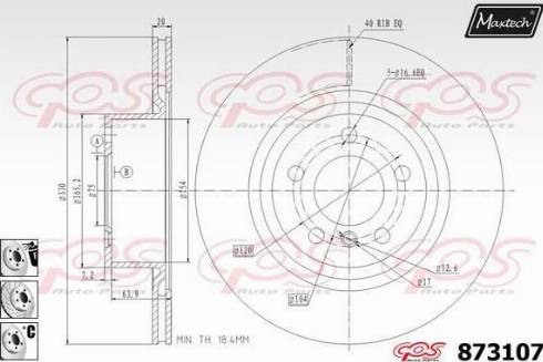 Maxtech 873107.6980 - Гальмівний диск autocars.com.ua