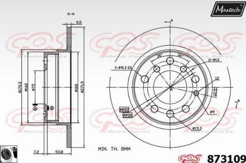 Maxtech 873109.0060 - Гальмівний диск autocars.com.ua