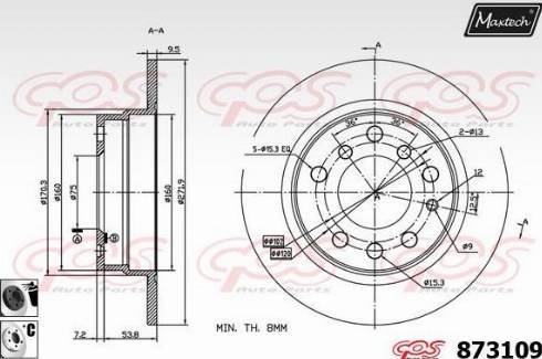 Maxtech 873109.6060 - Гальмівний диск autocars.com.ua