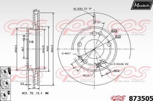 Maxtech 873505.6880 - Тормозной диск autodnr.net