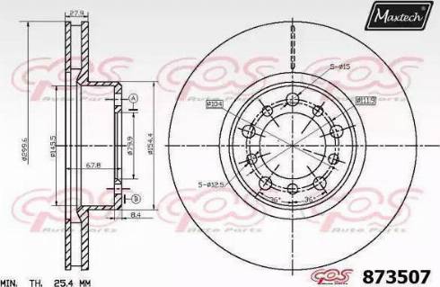 Maxtech 873507.6880 - Гальмівний диск autocars.com.ua