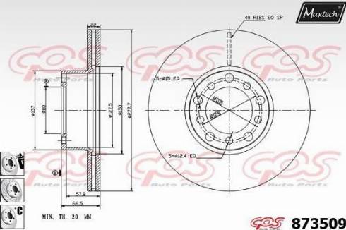 Maxtech 873509.6980 - Гальмівний диск autocars.com.ua