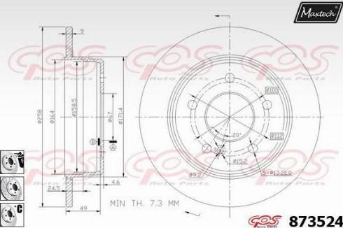 Maxtech 873524.6980 - Гальмівний диск autocars.com.ua